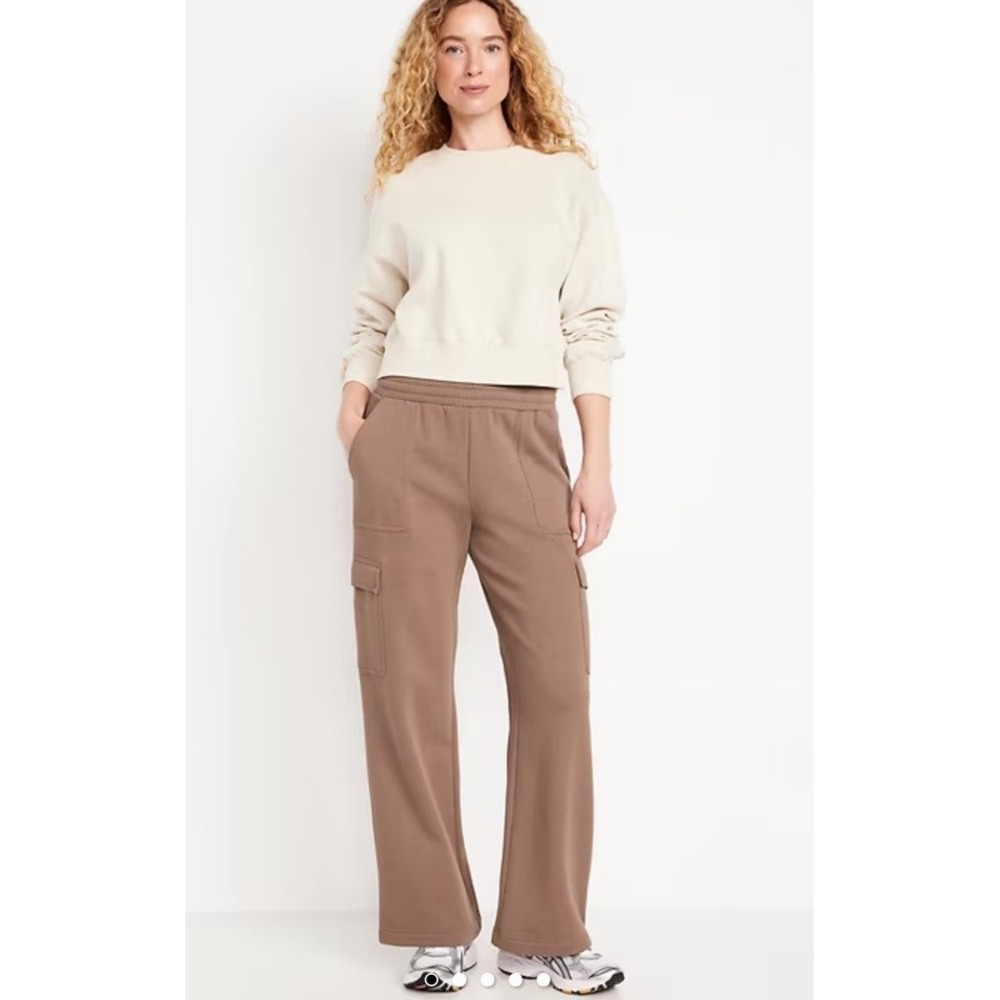 Old Navy SoComfy High-Waisted Cargo Wide-Leg Sweatpants – Brown – Size 2X NWT